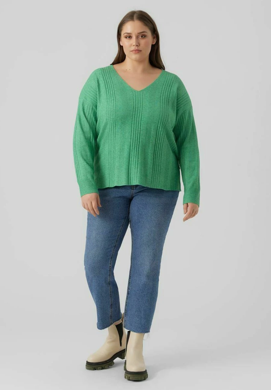 Vero Moda Curve Trui - Bright Green 2 Vero Moda Curve Trui - Bright Green - Afbeelding 2