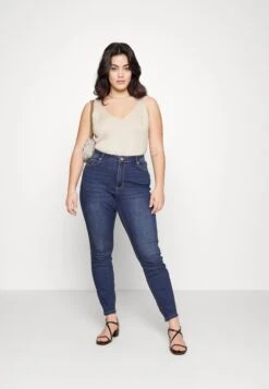 Vero Moda Curve Jeans Skinny Fit - Dark Blue Denim -Vero Moda 0116403eb7c7496193a9c23c057a3f18