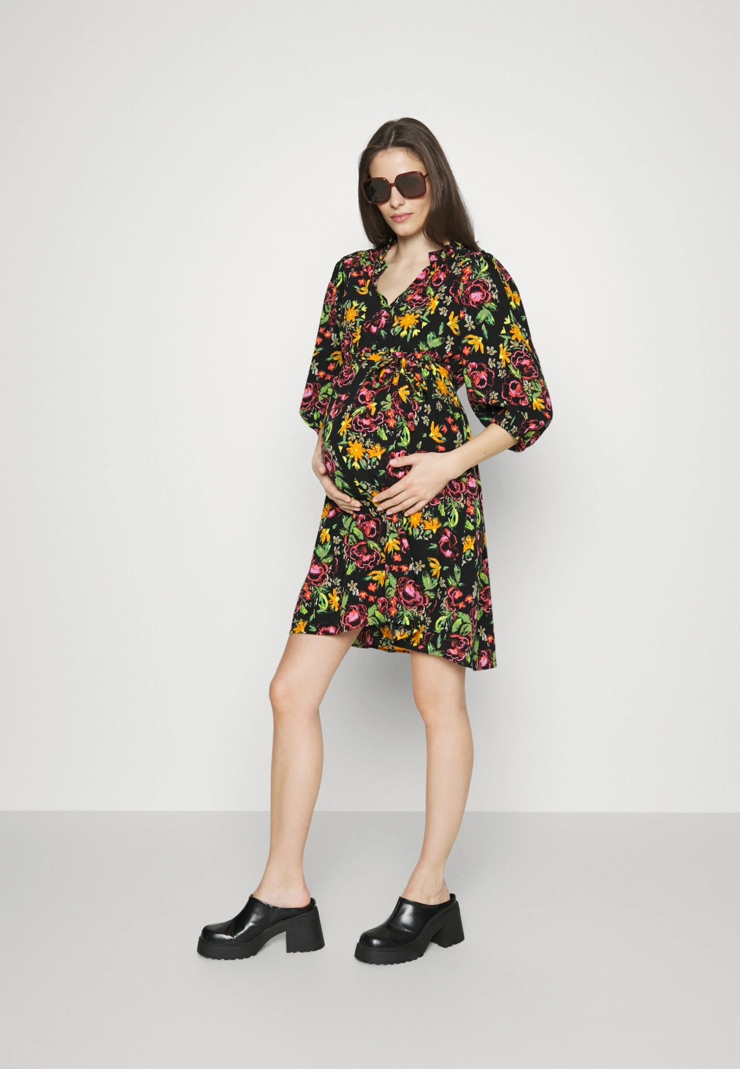 Olivia3/4 Abk- Jurk - Black/Serenity 2 Olivia3/4 Abk- Jurk - Black/Serenity - Afbeelding 2