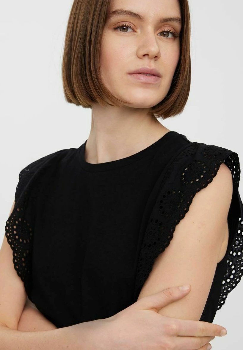 Vero Moda Vmhollyn Ss Noos - T-Shirt Print - Black 4 Vero Moda Vmhollyn Ss Noos - T-Shirt Print - Black - Afbeelding 4