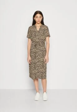 Vero Moda Vmvica S/S Ga Wvn Noos - Blousejurk - Beige/Black