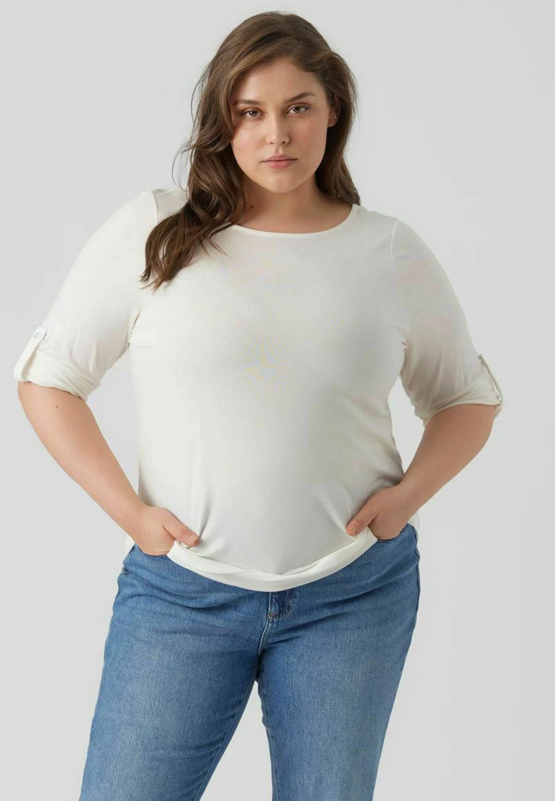 Vero Moda Curve Longsleeve - Snow White 1 Vero Moda Curve Longsleeve - Snow White