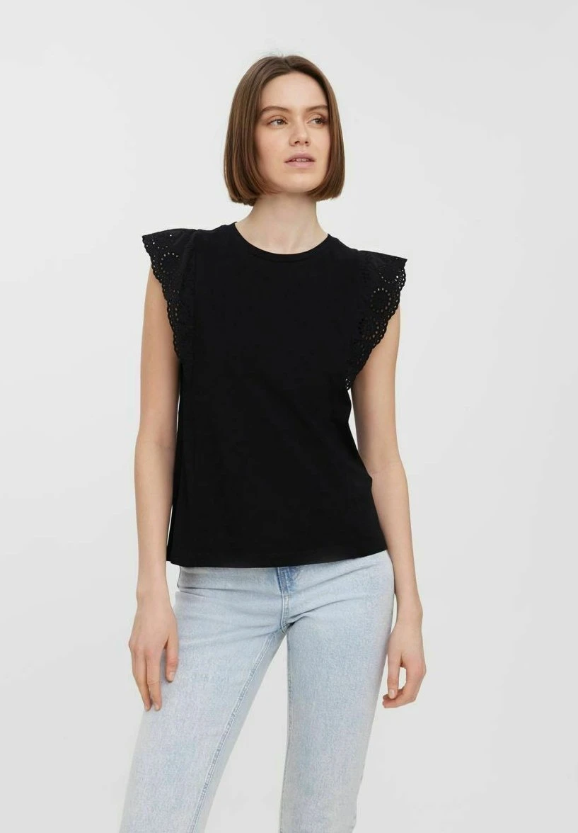 Vero Moda Vmhollyn Ss Noos - T-Shirt Print - Black 1 Vero Moda Vmhollyn Ss Noos - T-Shirt Print - Black