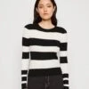 Vero Moda Vmalva Ls O-Neck Stripe - Trui - Black/Birch