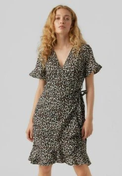 Vero Moda Vmhenna Wrap Frill- Jurk - Oatmeal