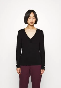 Vero Moda Petite Vmalberte V Neck - Longsleeve - Black