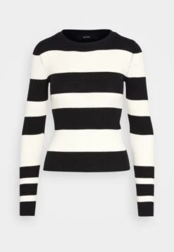 Vero Moda Vmalva Ls O-Neck Stripe - Trui - Black/Birch -Vero Moda 221fd753917247dbbb72a95d18cb632a