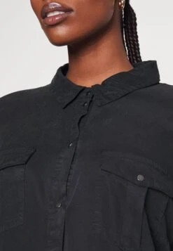 Vero Moda Curve Vmsila Short Dress - Spijkerjurk - Black -Vero Moda 2821a3cff03a4ac2bade5499948a30c9