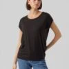 Vero Moda Vmava Plain Ss Gajrs Noos - T-Shirt Basic - Black