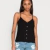 Vero Moda Vmvica Button Singlet Wvn Ga Noos - Top - Black