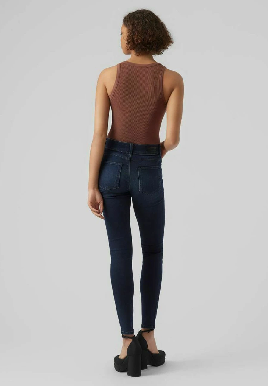 Vero Moda Jeans Skinny Fit - Dark Blue Denim 3 Vero Moda Jeans Skinny Fit - Dark Blue Denim - Afbeelding 3