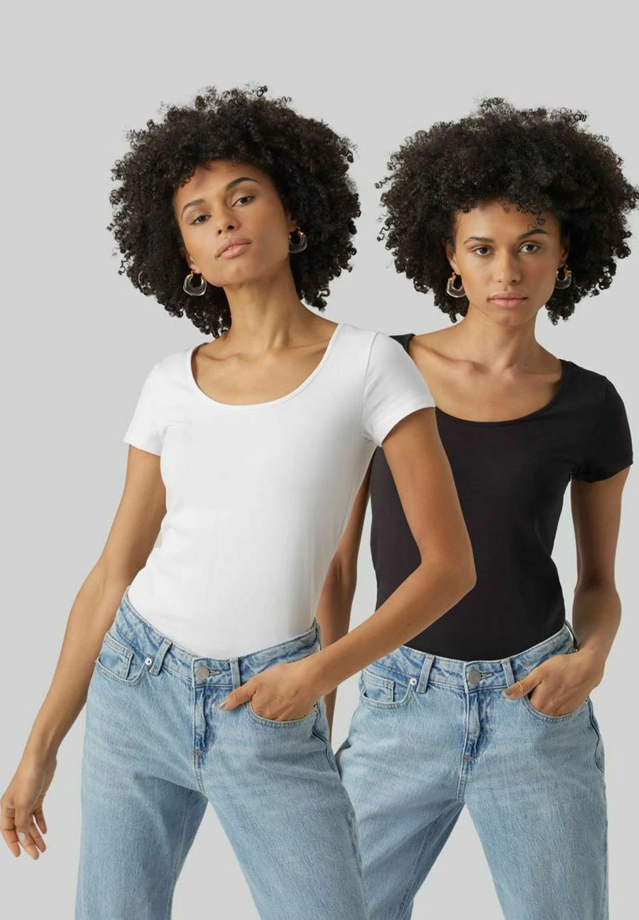 Vero Moda 2 PackMit Kurzen Ärmeln- T-Shirt Basic - Bright White 2 Vero Moda 2 PackMit Kurzen Ärmeln- T-Shirt Basic - Bright White - Afbeelding 2