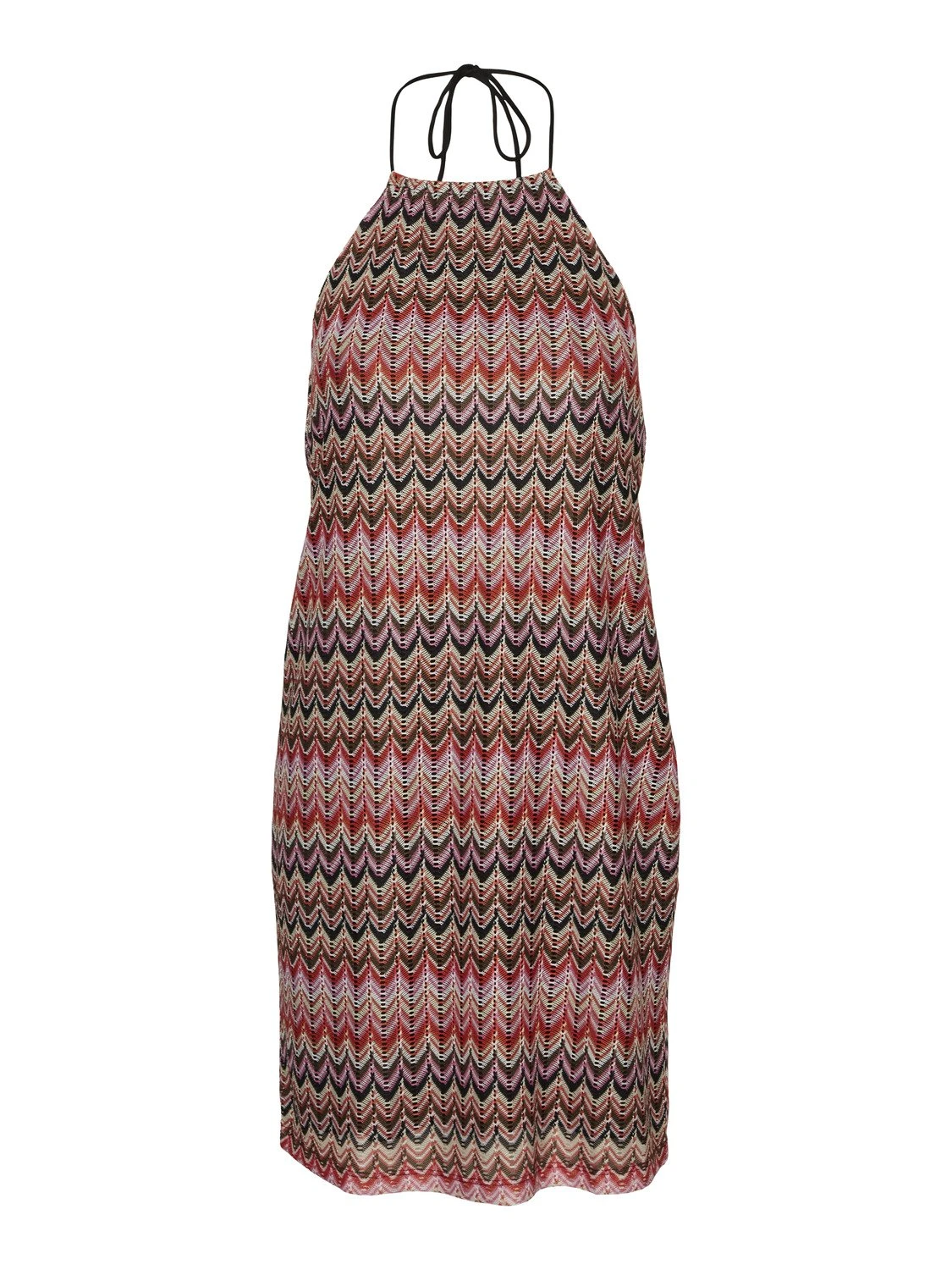 Vero Moda Vmdicte Halterneck Short Dress- Jurk - Bittersweet/Bon Bon/Navy/Snow 3 Vero Moda Vmdicte Halterneck Short Dress- Jurk - Bittersweet/Bon Bon/Navy/Snow - Afbeelding 3