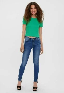 Vero Moda Mid Rise Vmseven - Slim Fit Jeans - Medium Blue Denim -Vero Moda 441eead3dd624bac9d58778a0cfb900b