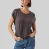 Vero Moda Vmava Plain Ss Gajrs Noos - T-Shirt Basic - Asphalt