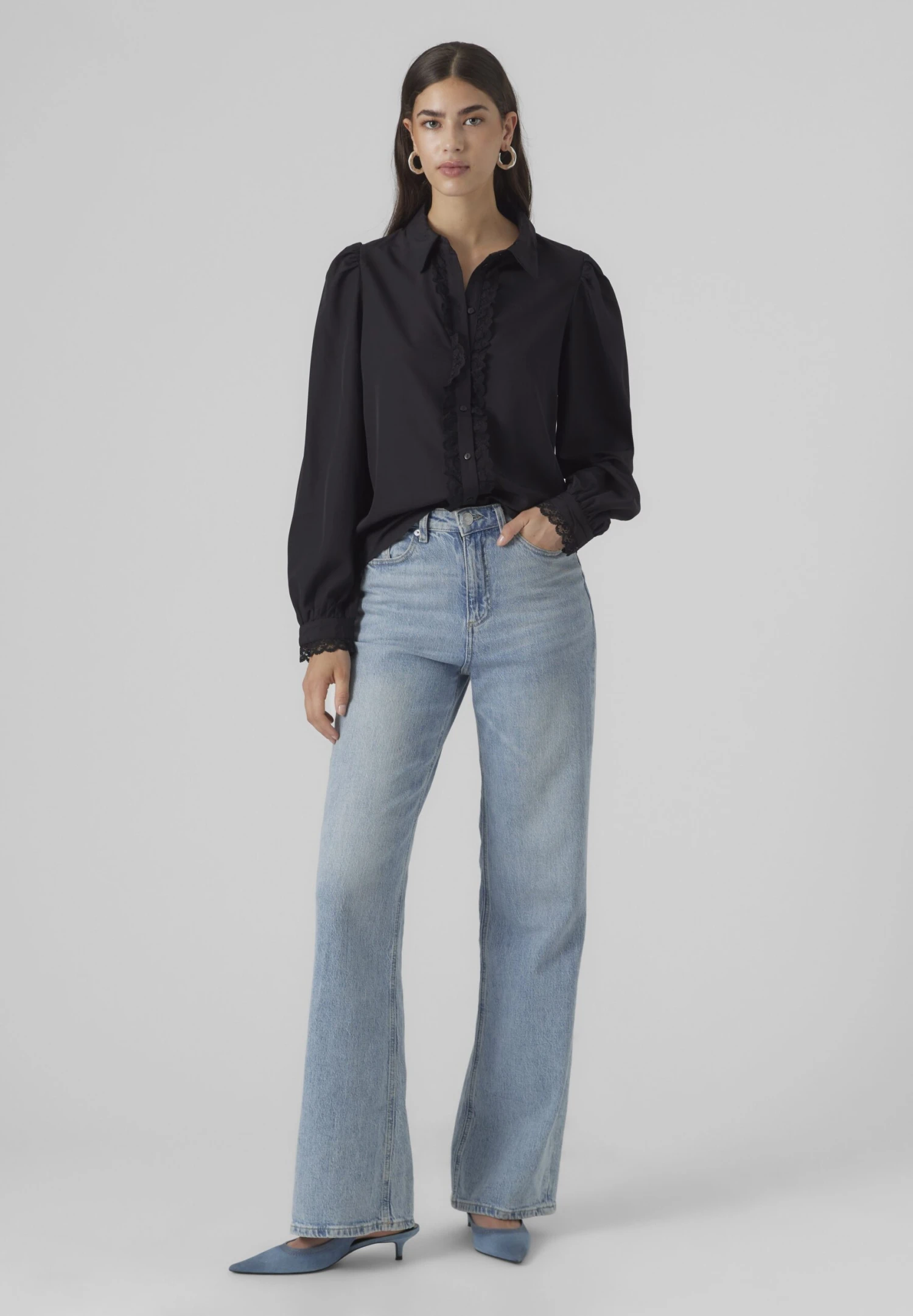 Vero Moda Overhemdblouse - Black 2 Vero Moda Overhemdblouse - Black - Afbeelding 2