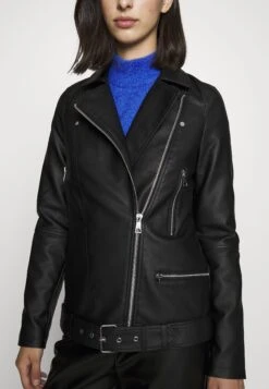 Vero Moda Tall Vmramon Kamma Jacket - Imitatieleren Jas - Black -Vero Moda 5427f37841824b25acb922c6f0d0a9dc