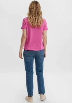 Vero Moda Vmpaula- T-Shirt Basic - Shocking Pink -Vero Moda 569a2a58fa3641f792cde118115bfa37