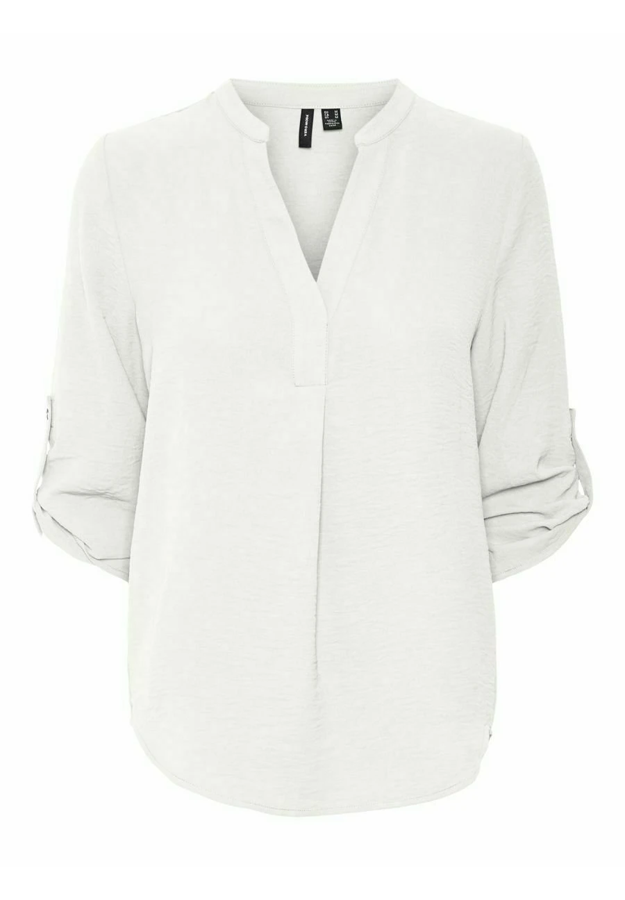 Vero Moda Mit 3/4 Ärmeln V-Ausschnitt - Blouse - Snow White 1 Vero Moda Mit 3/4 Ärmeln V-Ausschnitt - Blouse - Snow White
