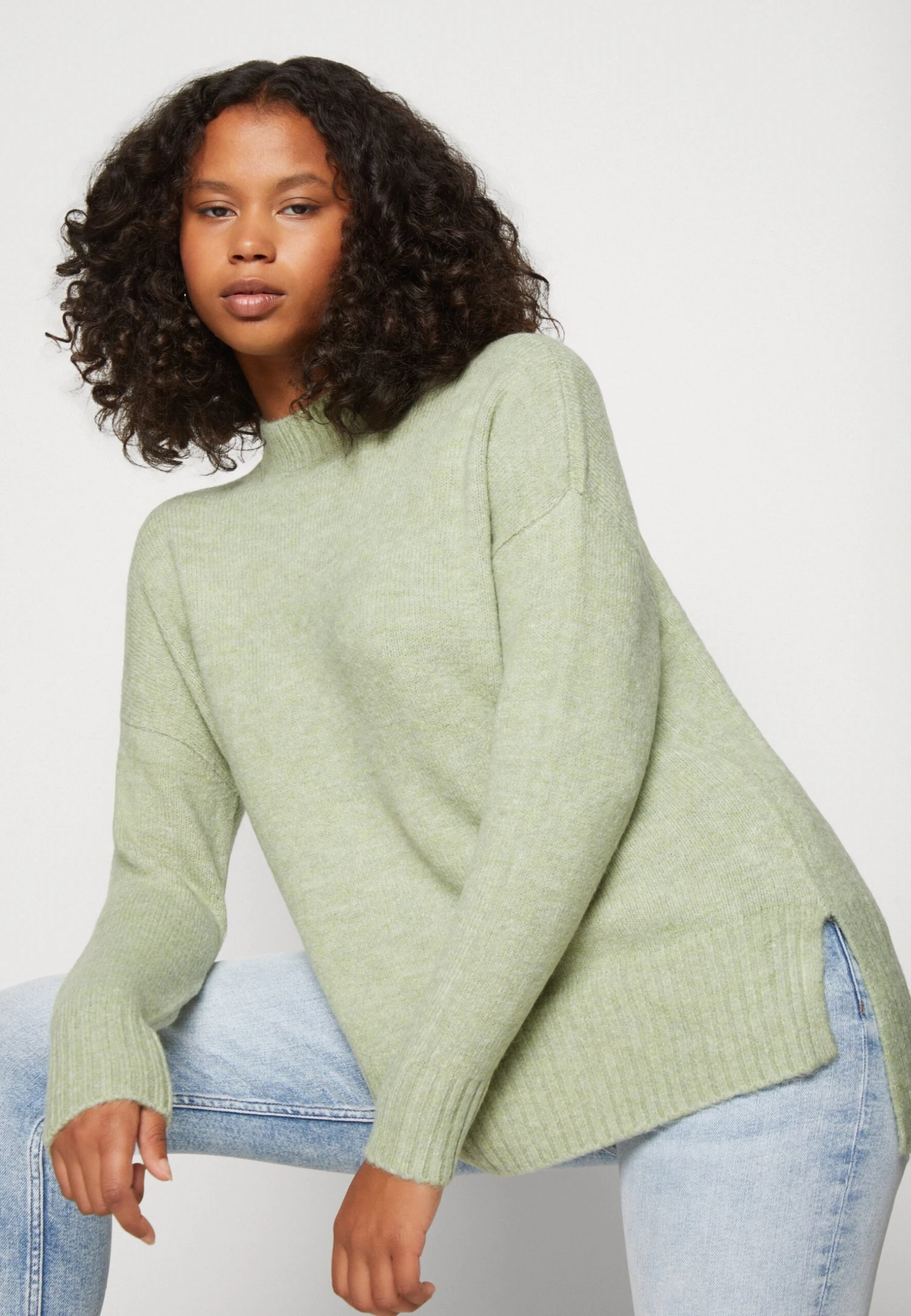 Vero Moda Vmlefile Oversize Boxy - Trui - Reseda Melange 4 Vero Moda Vmlefile Oversize Boxy - Trui - Reseda Melange - Afbeelding 4