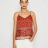 Vero Moda Vmlucy String Singlet Boho- Top - Barn Red