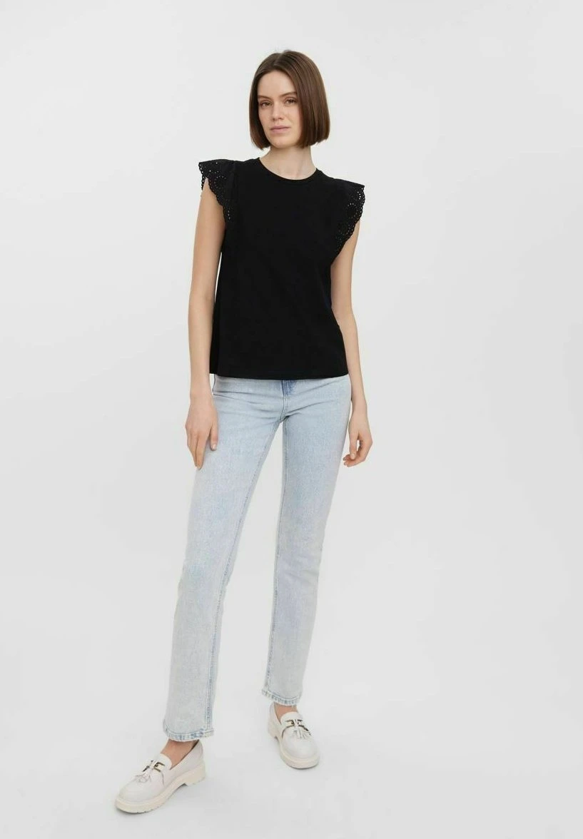 Vero Moda Vmhollyn Ss Noos - T-Shirt Print - Black 2 Vero Moda Vmhollyn Ss Noos - T-Shirt Print - Black - Afbeelding 2