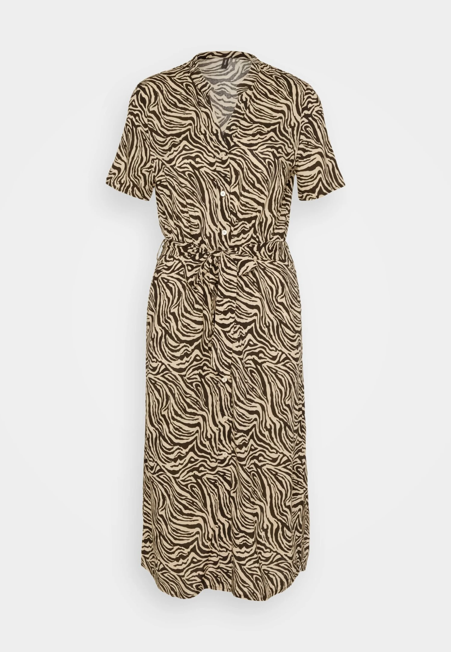 Vero Moda Vmvica S/S Ga Wvn Noos - Blousejurk - Beige/Black 5 Vero Moda Vmvica S/S Ga Wvn Noos - Blousejurk - Beige/Black - Afbeelding 5