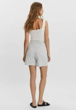 Vero Moda High Waist - Shorts - Light Grey Melange -Vero Moda 6e5d6173ed9540d886b9b7a627add84f