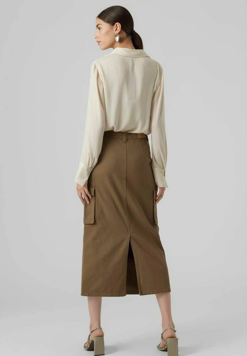 Vero Moda Kokerrok - Khaki 3 Vero Moda Kokerrok - Khaki - Afbeelding 3