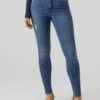 Vero Moda High Rise- Jeans Skinny Fit - Medium Blue Denim
