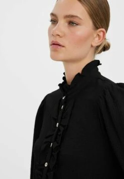 Vero Moda Gerüschtes - Overhemdblouse - Black -Vero Moda 78bc57eb1adb4aa598d6fab645ff5764
