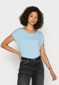 Vero Moda Vmava Plain - T-Shirt Basic - Blue Bell