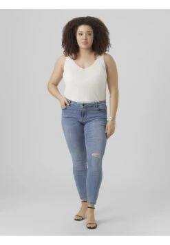 Vero Moda Curve Vmlydia Skinny Destr Plus Size- Jeans Skinny Fit - Medium Blue Denim -Vero Moda 7d140da15bc34333b5fb7276819a0187