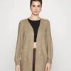 Vero Moda Vmrubellefile Long Cardigan - Vest - Silver Mink/Melange