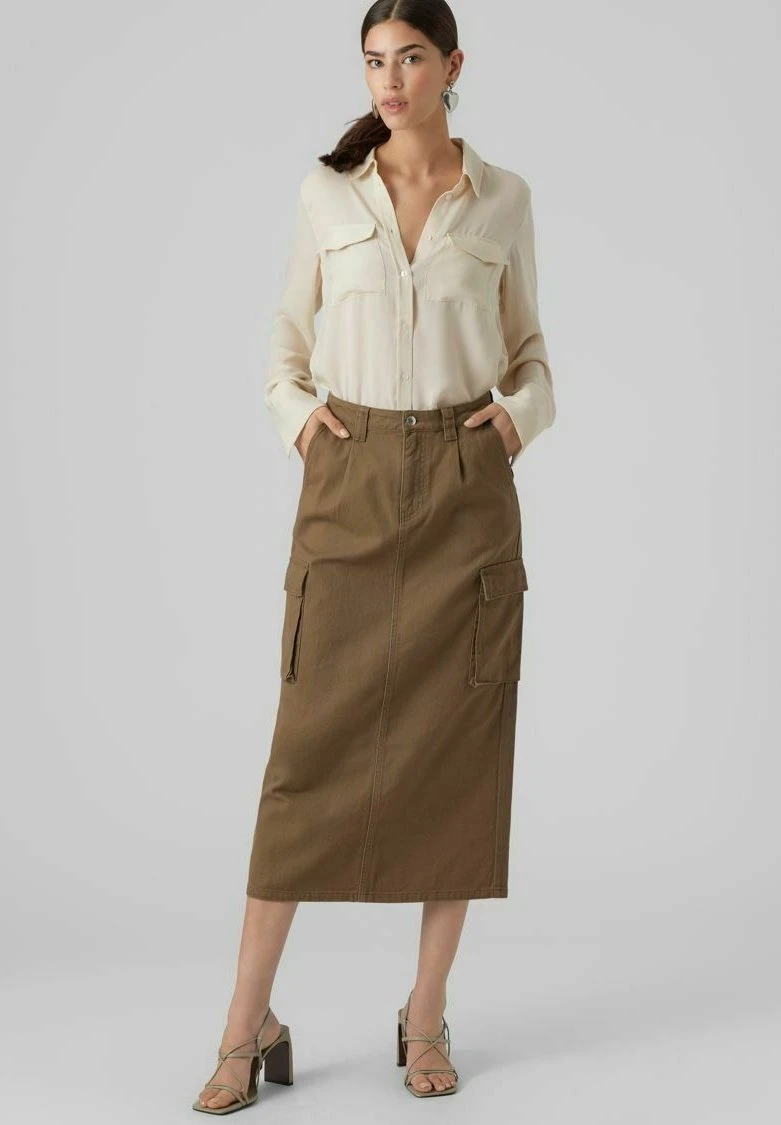 Vero Moda Kokerrok - Khaki 2 Vero Moda Kokerrok - Khaki - Afbeelding 2