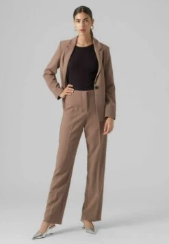 Vero Moda Sandy Hr Straight Noos - Broek - Brown Lentil -Vero Moda 84734909dde741edbe33f7ebfa4fde50
