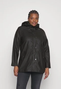 Vero Moda Curve Vmirina Sofine Coated Coat- Lichte Jas - Black