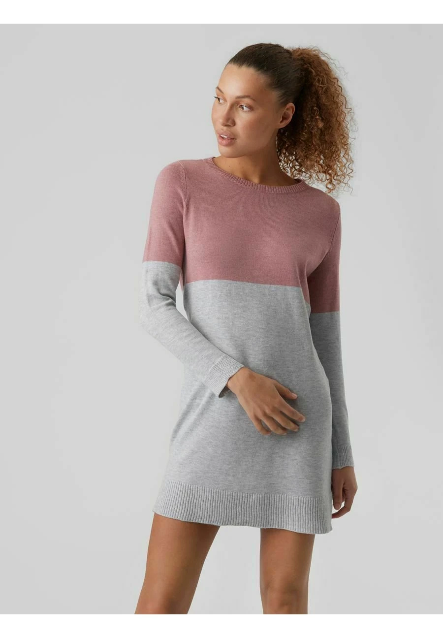 Vero Moda Gebreide Jurk - Light Grey Melange 1 Vero Moda Gebreide Jurk - Light Grey Melange
