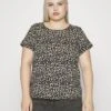 Vero Moda Curve Vmceasy- T-Shirt Basic - Oatmeal/Linea Leo