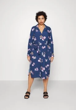 Vero Moda Curve Vmlydia Calf - Blousejurk - Navy Blazer