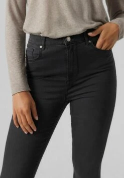 Vero Moda High Waist - Jeans Skinny Fit - Dark Grey Denim -Vero Moda 90dd44cb2321459daf19acd3d9300796