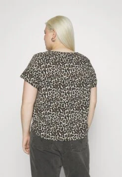 Vero Moda Curve Vmceasy- T-Shirt Basic - Oatmeal/Linea Leo -Vero Moda 9d2f4f10600f459a9aaf34c59e57a575