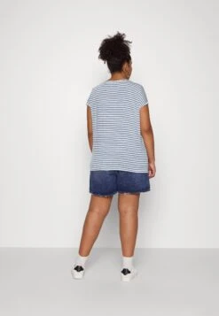 Vero Moda Curve Vmaya Plain Curve - T-Shirt Print - China Blue/Pristine -Vero Moda a593bb058ca040b4820e977b1bf6d056