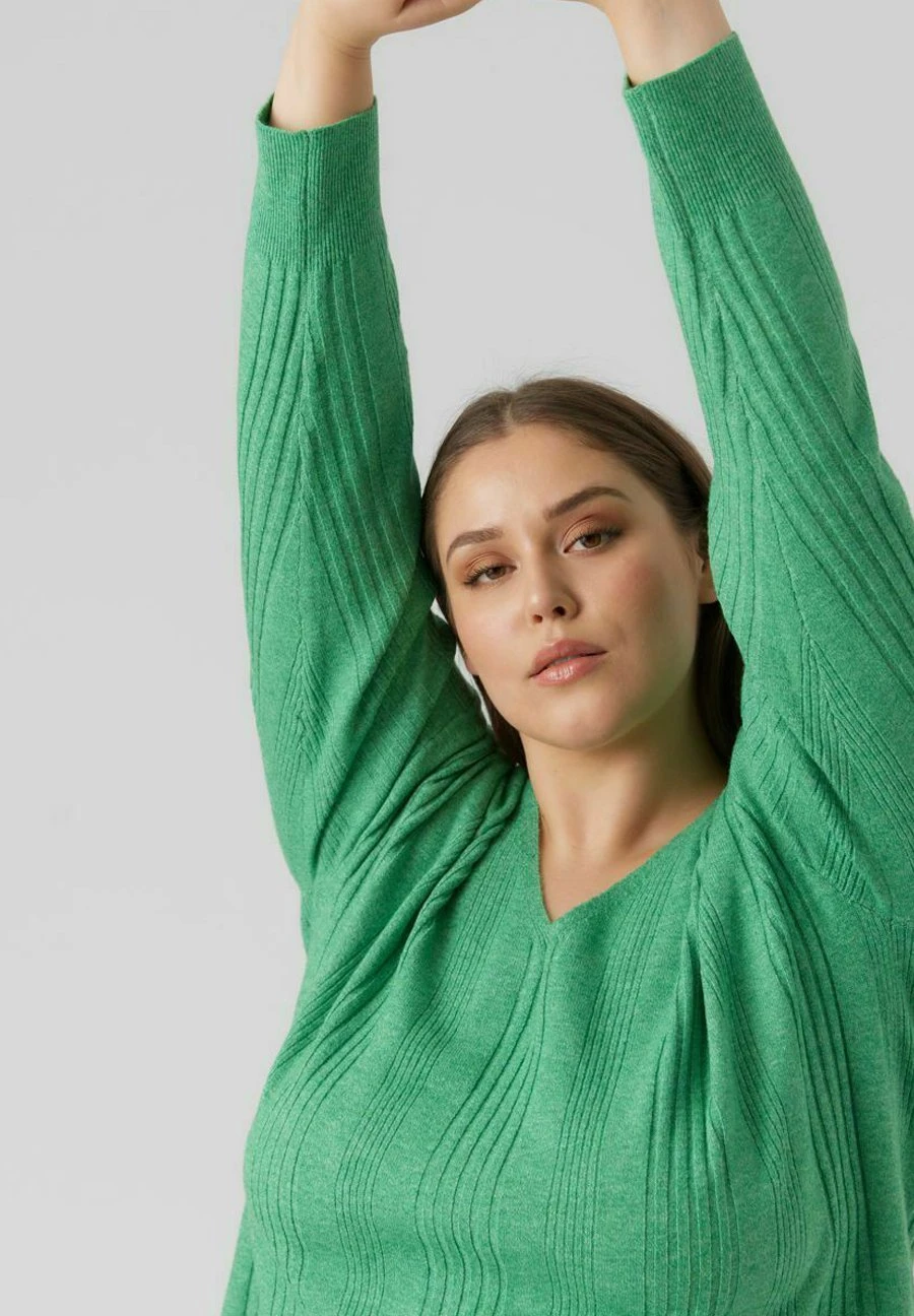 Vero Moda Curve Trui - Bright Green 4 Vero Moda Curve Trui - Bright Green - Afbeelding 4