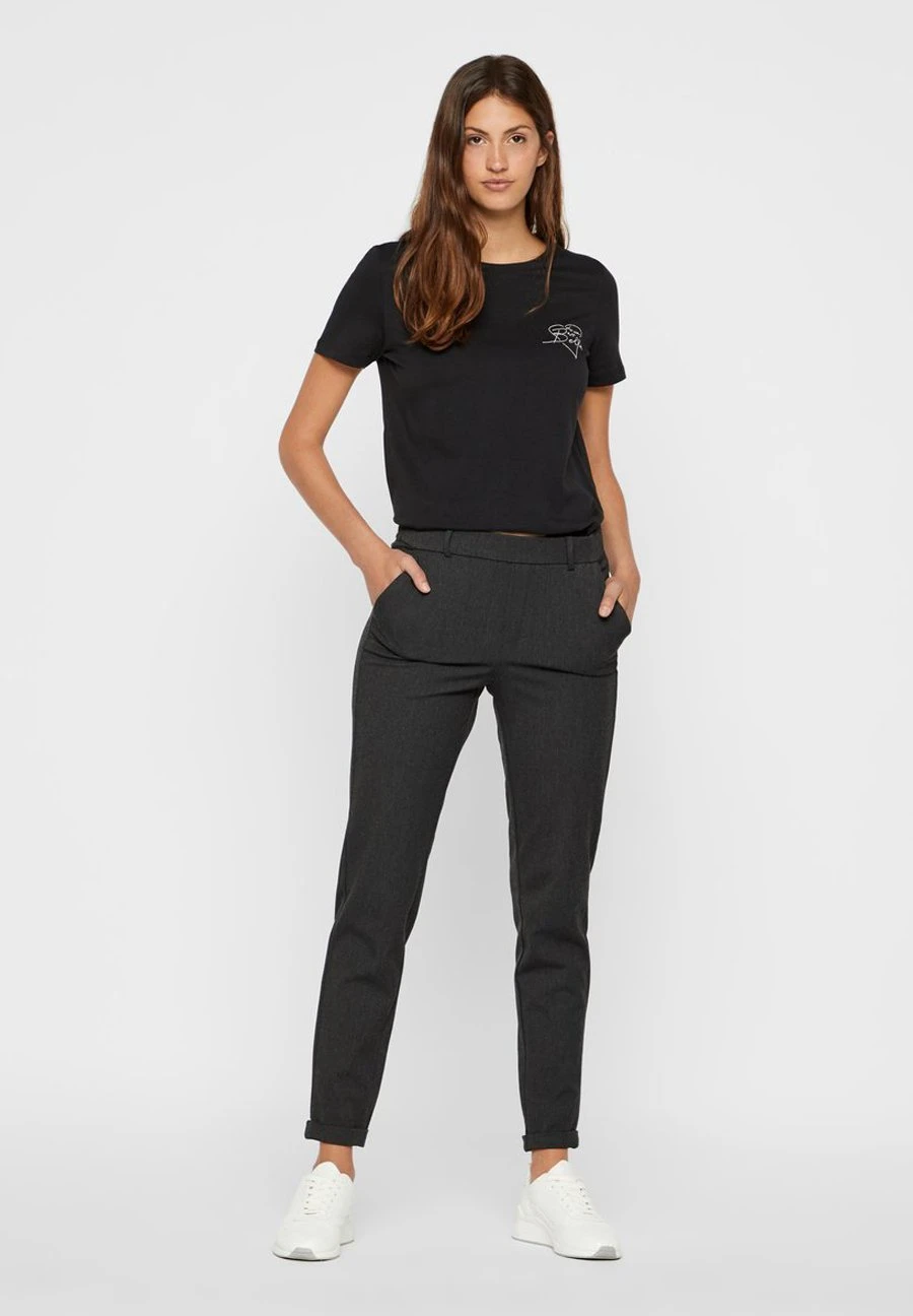 Vero Moda Vmmaya- Broek - Dark Grey Melange 2 Vero Moda Vmmaya- Broek - Dark Grey Melange - Afbeelding 2
