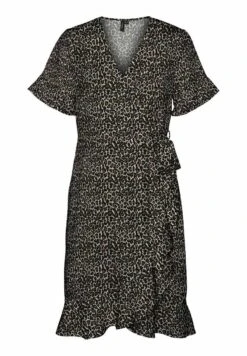 Vero Moda Vmhenna Wrap Frill- Jurk - Oatmeal -Vero Moda ada312a89e814fbf856ce67cca34539a