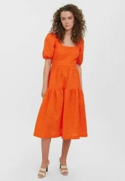 Vero Moda Karreeausschnitt - Jurk - Cherry Tomato