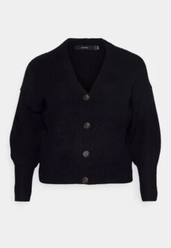 Vero Moda Curve Vmlea V-Neck Cuff Cardigan - Vest - Black -Vero Moda c8904829c7be4f628ebc1ed43d1344e8