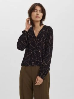 Vero Moda Vmanna V Neck - Blouse - Black/Esta