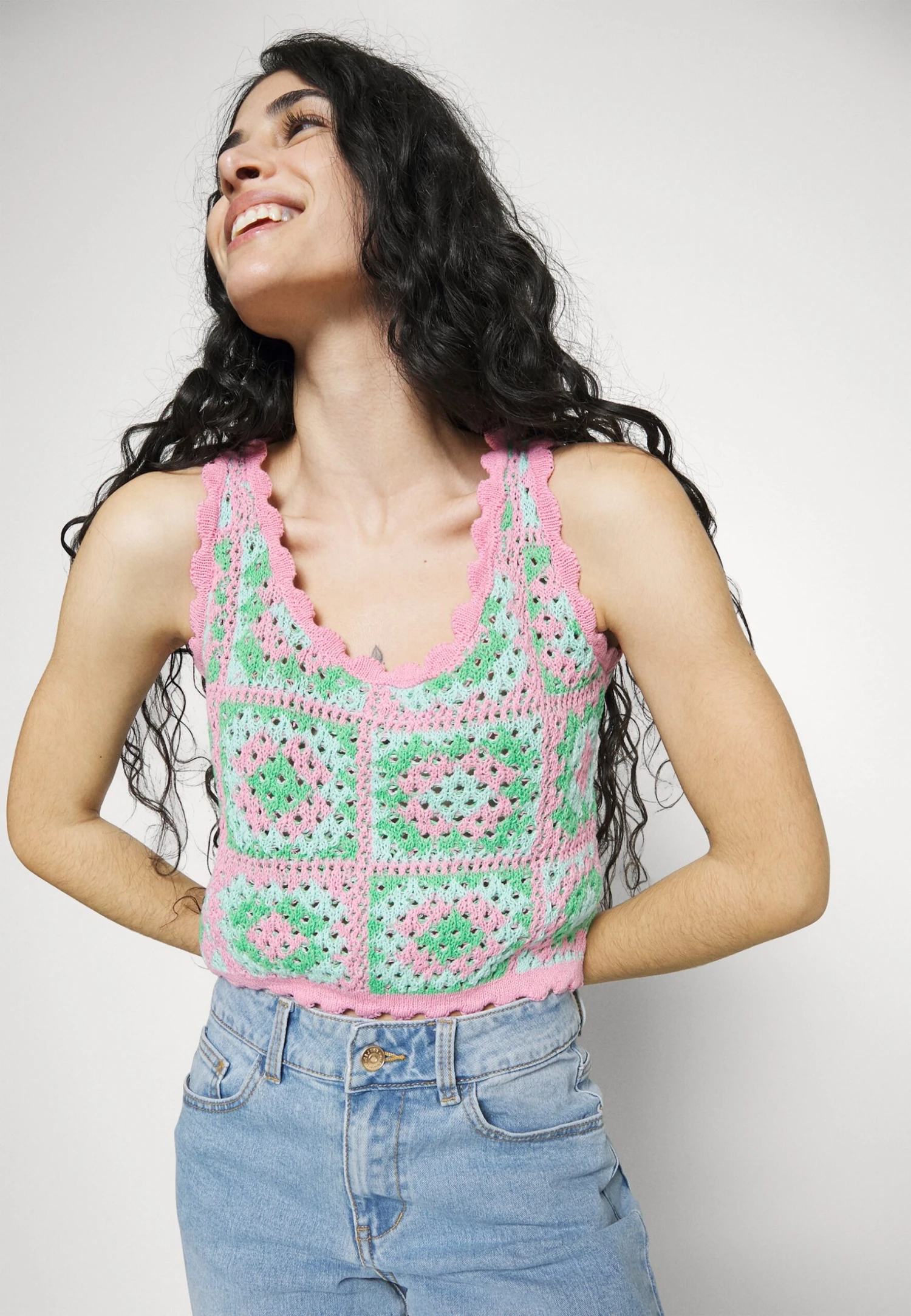 Vero Moda Petite Vmvea - Top - Bright Green/Bonbon/Limpet 4 Vero Moda Petite Vmvea - Top - Bright Green/Bonbon/Limpet - Afbeelding 4